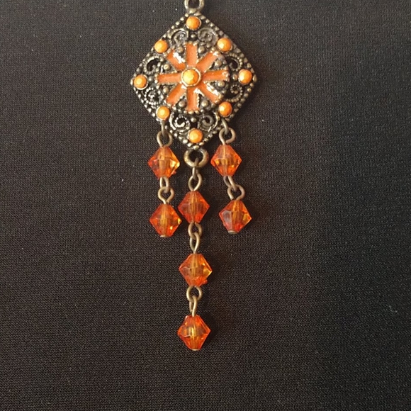 Boho Beaded Pendant on Ribbon - Picture 2 of 10